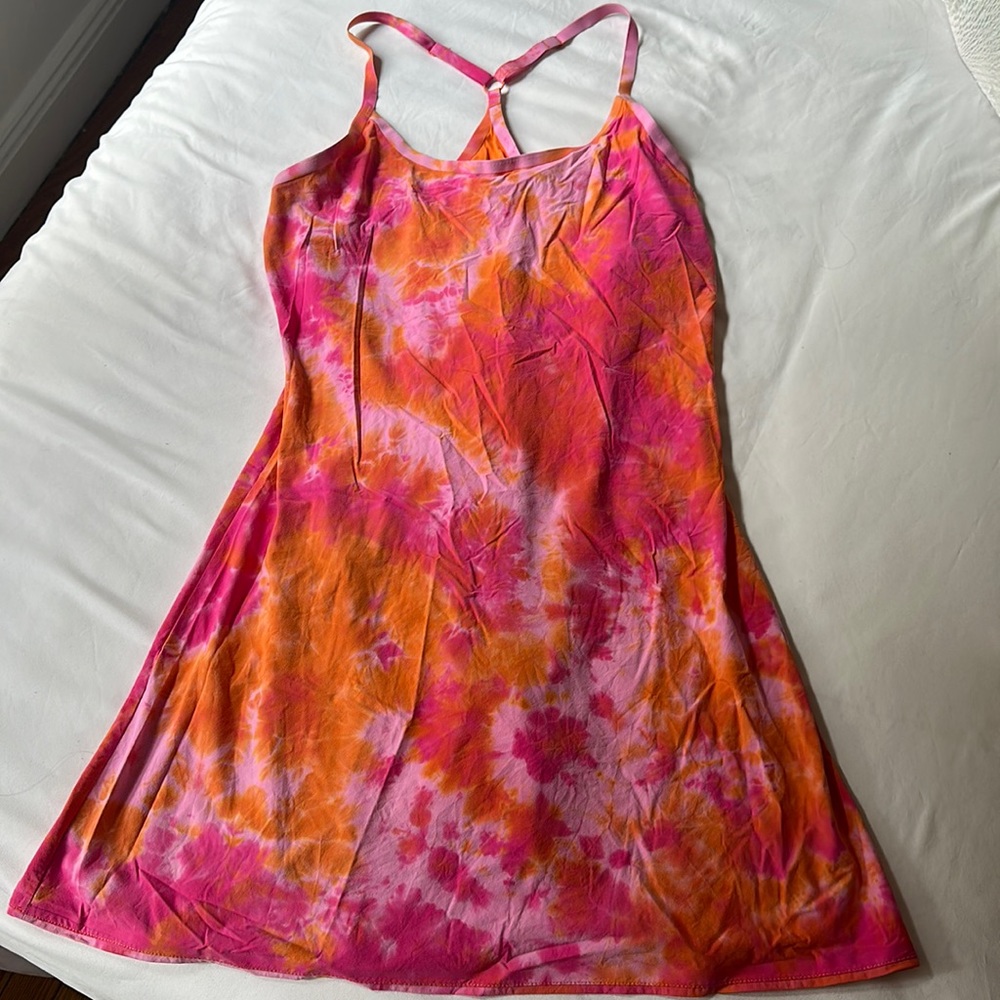Outdoor Voices Pink and Orange Tie-Dye Dress